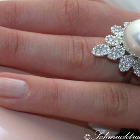 Südseeperle Ring mit Brillanten