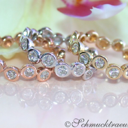 Three handsome stacking rings with diamonds