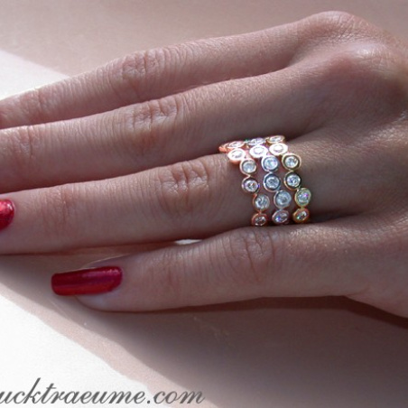 Three handsome stacking rings with diamonds