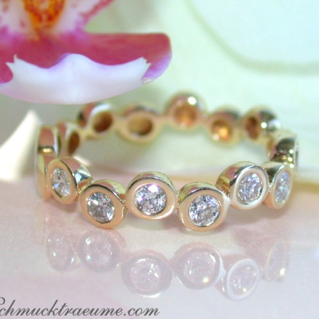 Brillanten Memory Ring in Gelbgold 585