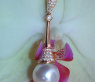 Extravagant Southsea Pearl Pendant with Diamonds in Rose gold
