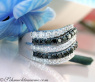 Wide Black & White Diamond Ring