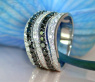 Wide Black & White Diamond Ring