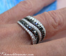 Wide Black & White Diamond Ring