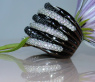 Multirow Black & White Diamond Ring