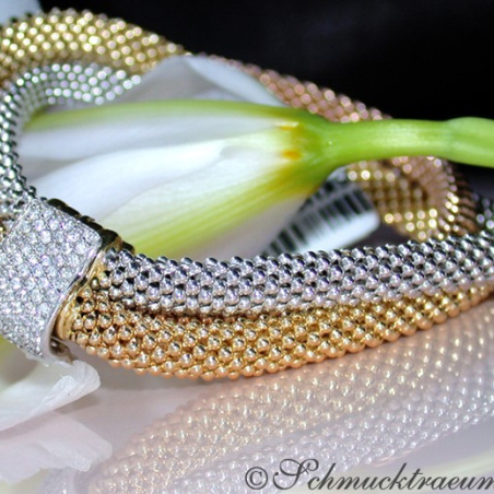 Stately "Cord" Bracelet with Diamonds