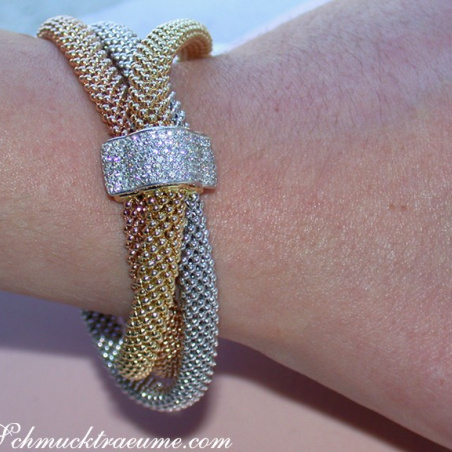 Stately "Cord" Bracelet with Diamonds