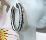Extravagant Black & White Diamond Hoops