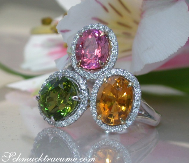 Feminine Tourmaline Ring with Diamonds Feminine Tourmaline Ring with Diamonds