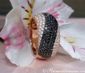 Interesting Wave Style Black & White Diamond Ring