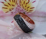 Interesting Wave Style Black & White Diamond Ring