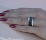 Interesting Wave Style Black & White Diamond Ring
