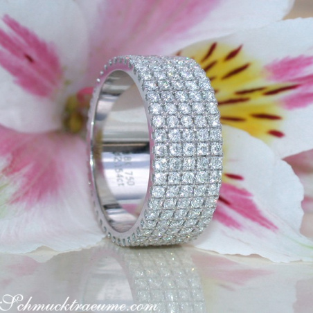 Extra Flat Diamond Eternity Ring in White gold 18k