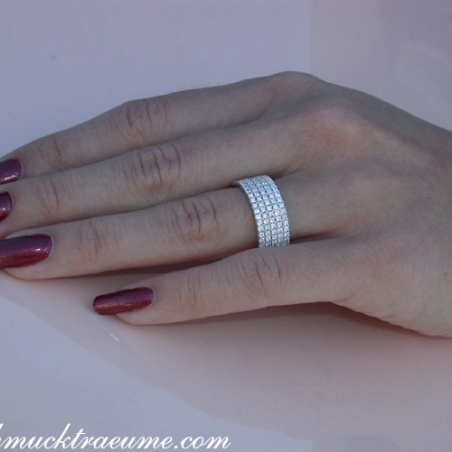 Extra Flat Diamond Eternity Ring in White gold 18k