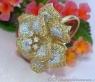 Stattlicher Brillanten Ring mit gelben Brillanten im Blumen Design