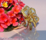 Stattlicher Brillanten Ring mit gelben Brillanten im Blumen Design