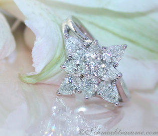 Picture Perfect Pear Shape Diamond Ring (Star Design)