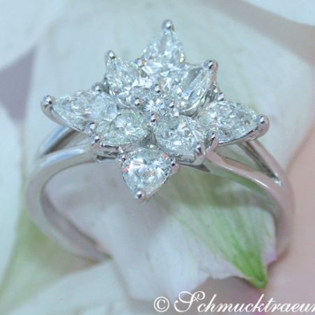 Picture Perfect Pear Shape Diamond Ring (Star Design)