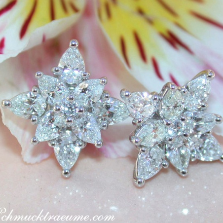 Picture Perfect Pear Shape Diamond Studs (Star Design)