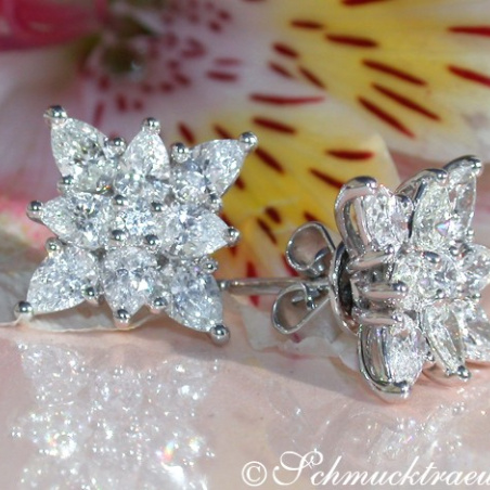 Picture Perfect Pear Shape Diamond Studs (Star Design)