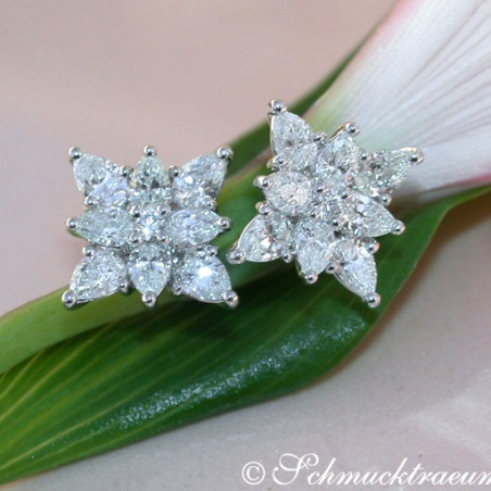 Picture Perfect Pear Shape Diamond Studs (Star Design)
