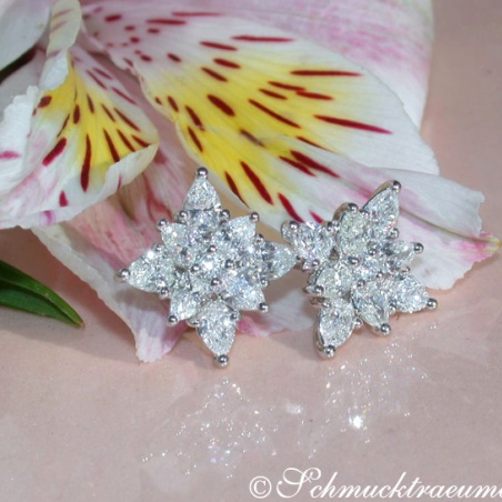 Picture Perfect Pear Shape Diamond Studs (Star Design)
