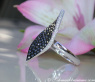 Black & White Diamond Ring in a Leaf Design
