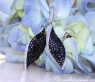 Black & White Diamond Earrings in a Leaf Design