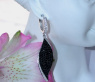 Black & White Diamond Earrings in a Leaf Design