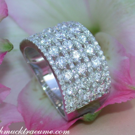 Wide Diamond Band Ring
