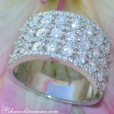 Wide Diamond Band Ring
