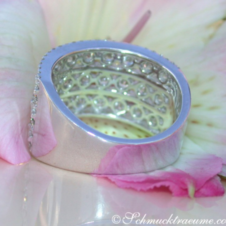Wide Diamond Band Ring