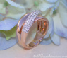 Cross Over Rosegold Ring with Diamonds