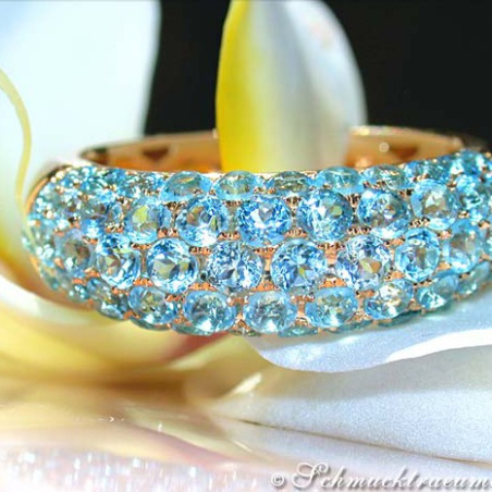 Precious Blue Topaz Pavé Ring