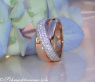 Cross Over Rosegold Ring with Diamonds