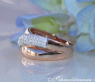 Cross Over Rosegold Ring with Diamonds