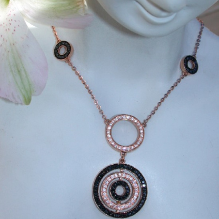Unusual Black & White Diamond Necklace