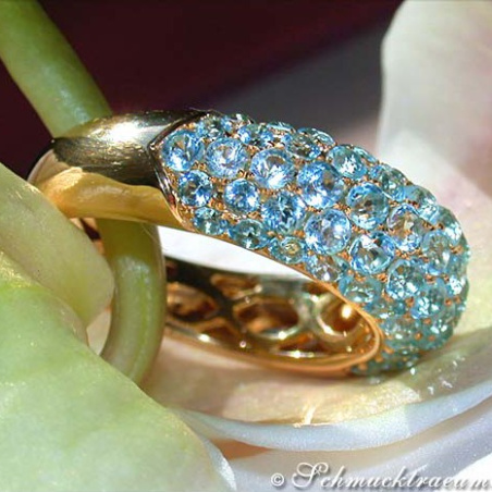 Precious Blue Topaz Pavé Ring
