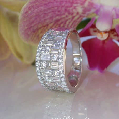 Tremendous Diamond Band with Baguette Diamonds