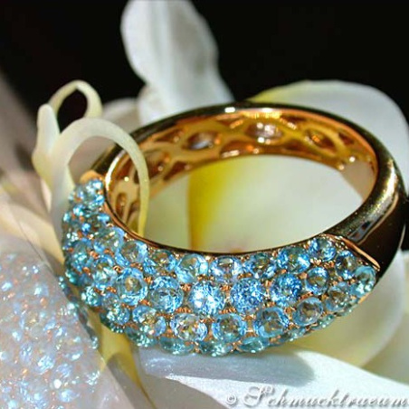 Precious Blue Topaz Pavé Ring