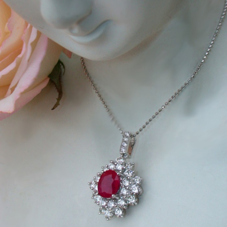 Exquisite Burmese Ruby Pendant with Diamonds