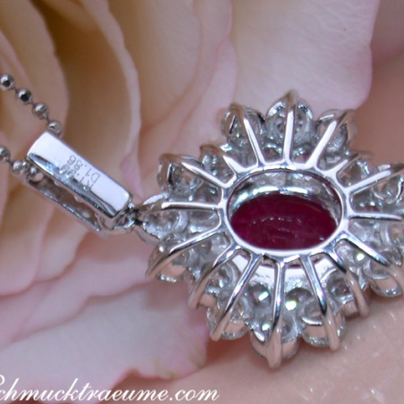 Exquisite Burmese Ruby Pendant with Diamonds