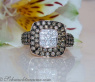 Timeless Square Ring with brown & white Diamonds