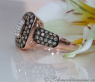 Timeless Square Ring with brown & white Diamonds