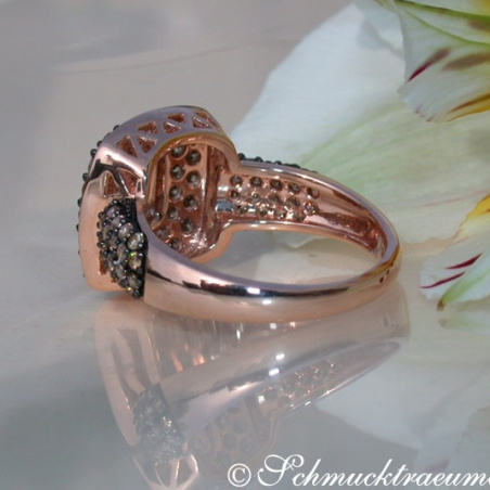 Timeless Square Ring with brown & white Diamonds