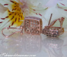 Timeless Square Studs with brown & white Diamonds