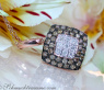 Timeless Square Pendant with white & brown Diamonds