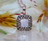 Timeless Square Pendant with white & brown Diamonds