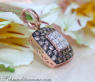 Timeless Square Pendant with white & brown Diamonds