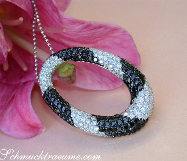 Striking Black and White Diamond Pendant Striking Black and White Diamond Pendant